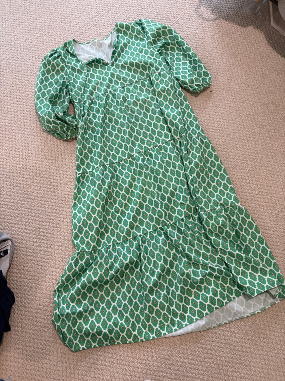 Green Patterned Maxi Dress